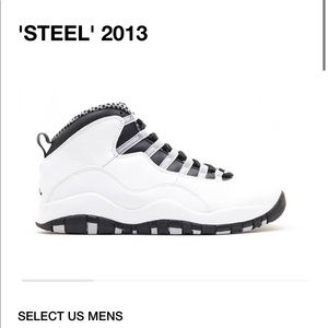 Mens air jordan 10 retro steel sneakers